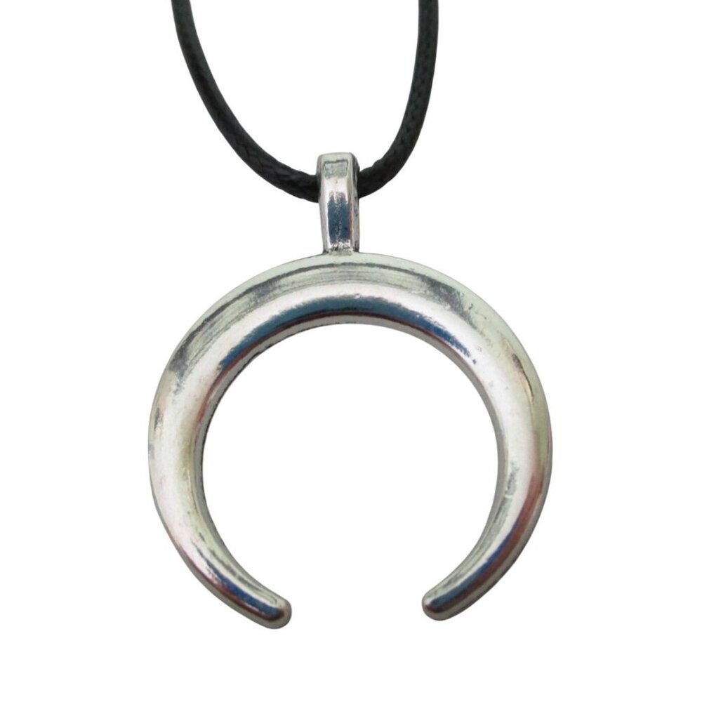 New Crescent Moon Pendant Necklace on 18" to 20" Cord Lunar Unisex Jewelry Gift